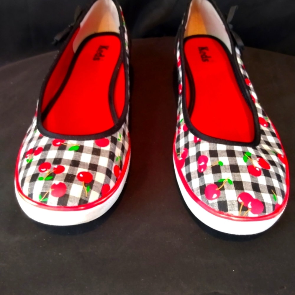 Keds Checked Cherry Print Wedge